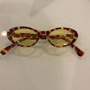 VINTAGE cat eye yellow tinted glasses